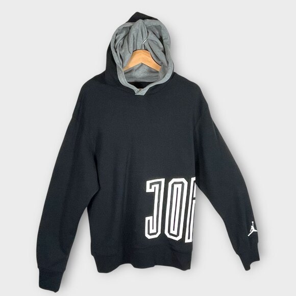 NIKE JORDAN Hoodie Mens SMALL Oversized Pullover Black Jumpman Basketball NEW - Picture 1 of 9